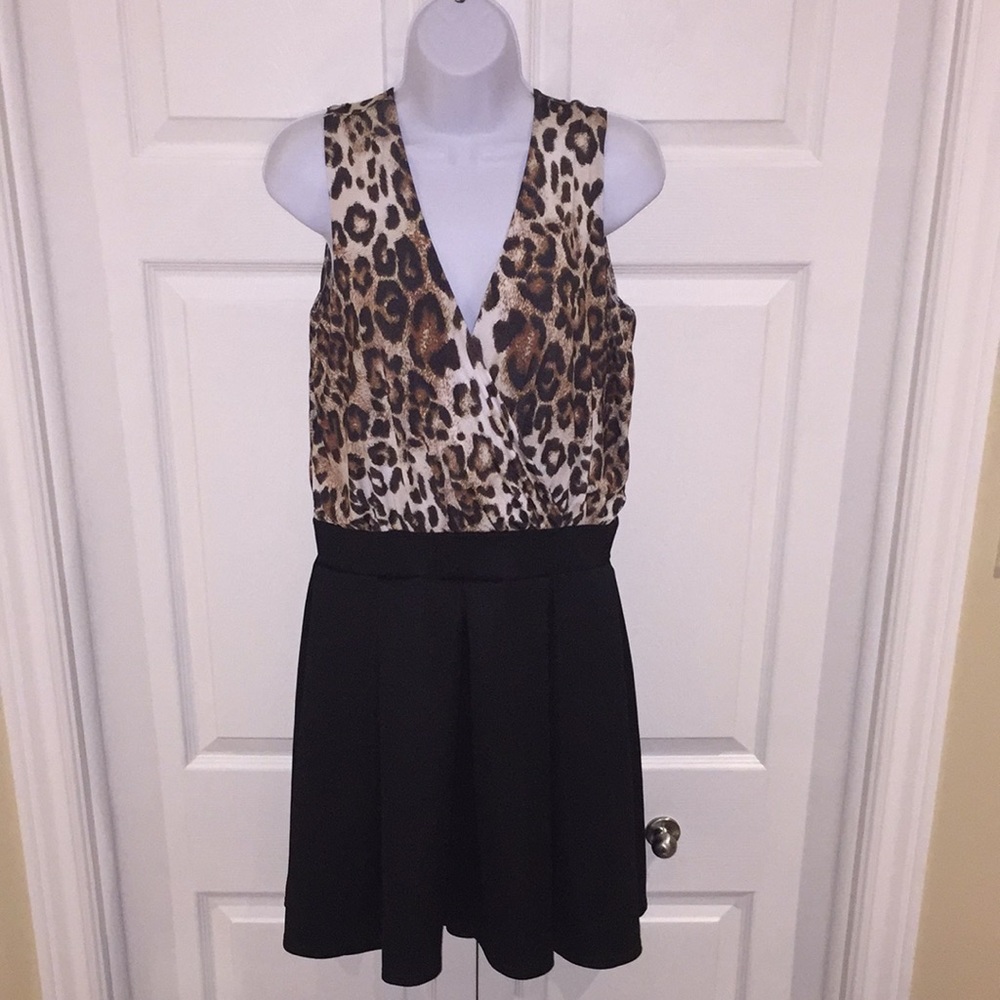 Jane Norman Dress Animal Blouson Skater Size 10